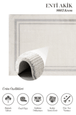 Akik 8603 Krem - Akrilik & Pamuk Tabanlı Orta Hav Halısı - Görsel 2