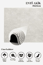 Akik 8612 Krem - Modern Yuvarlak Desenli Salon Halısı - Görsel 2