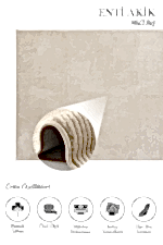 Akik 8613 Bej - Günlük Kullanıma Uygun Orta Havlı Halı - Görsel 2