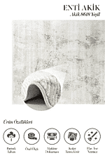 Akik 8618 Yeşil - Estetik Spor Saçaklı Akrilik Halı - Görsel 2