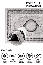 Akik 8625 Antrasit - Klasik Medallion Desenli Salon Halısı - Görsel 2