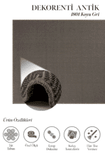 Antik 1801 Koyu Gri - Yoğun Dokuya Sahip Koyu Gri Halı Modeli - Görsel 2