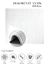 Antik 1808 Beyaz - Minimalist Tarzda Saf Beyaz Salon Halısı - Görsel 2