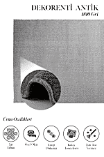 Antik 1810 Gri - Soğuk Gri Renkli Minimalist Halı Tasarımı - Görsel 2