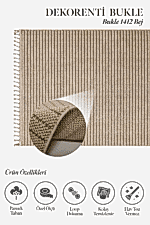 Bukle 1412 Bej - Rahat ve Sıcak Atmosfer Sunan Ev Halısı - Görsel 2