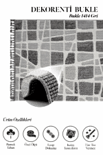 Bukle 1414 Gri - Gri Tonlarda Yumuşak Dokulu Modern Halı - Görsel 2