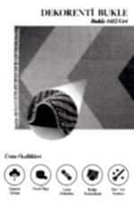 Bukle 1415 Gri - V Desenli Şık Yemek Odası Halısı - Görsel 2