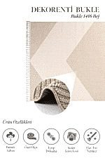 Bukle 1416 Bej - Şık V Desenli Minimalist Ev Halısı - Görsel 2