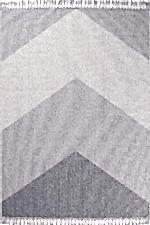 Bukle 1415 Gri - V Desenli Şık Yemek Odası Halısı