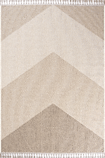 Bukle 1416 Bej - Şık V Desenli Minimalist Ev Halısı