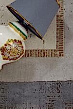 Dora 1901 Vizon - Çerçeve Desenli Eskitme Görünümlü Salon Halısı - Görsel 8