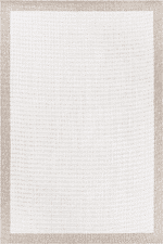 Lora 3204 Bej - Soft Tonlarda Modern Çerçeve Detaylı Halı