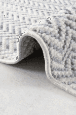 Piana 1113 Mavi - Zigzag Desenli Mavi Oturma Odası Halısı - Görsel 3