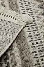 Step 2207 Gri - Modern Boho Stilde Gri Çizgili Halı - Görsel 4