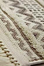 Step 2207 Gri - Modern Boho Stilde Gri Çizgili Halı - Görsel 6