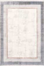 Dora 1901 Vizon - Çerçeve Desenli Eskitme Görünümlü Salon Halısı