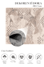 Dora 1904 Vizon - Sanatsal Desenli Zarif Ev Halısı - Görsel 2