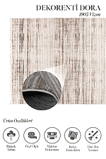 Dora 1905 Vizon - Çizgili Modern Salon ve Oturma Odası Halısı - Görsel 2