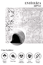 Eliza 4327 Gri - Pamuk Tabanlı, Kolay Temizlenen Gri Halı - Görsel 2