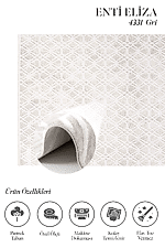 Eliza 4331 Beyaz - Kolay Temizlenen Spor Desenli Halı - Görsel 2