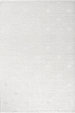 Eliza Plus 3404 Beyaz - Dingin ve Sade Desenli Beyaz Halı