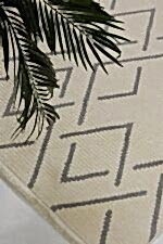 Velar 3609 Krem - Modern Çizgilerle Krem Zeminli Halı Tasarımı - Görsel 6