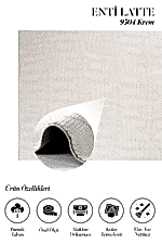 Latte 9504 Krem - Antialerjik ve Yumuşak Oturma Odası Halısı - Görsel 2