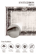 Lizbon 4512 Gri - Yumuşak Doku, Minimalist Desenli Halı - Görsel 2