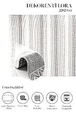 Lora 3202 Gri - Ev Dekorasyonuna Uygun Modern Gri Halı Tasarımı - Görsel 2