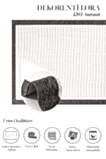 Lora 3203 Antrasit - Şık ve Sade Antrasit Çerçeveli Salon Halısı - Görsel 2