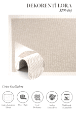 Lora 3206 Bej - Her Tarza Uygun Düz Renk Bej Halı - Görsel 2