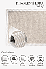 Lora 3210 Bej - Ferah ve Zarif Görünümlü Düz Bej Halı - Görsel 2