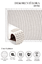 Lora 3211 Bej - Minimalist Tarzda Zarif Bej Salon Halısı - Görsel 2