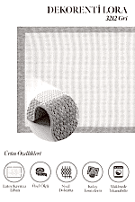 Lora 3212 Gri - Şık ve Düz Desenli Açık Gri Halı Modeli - Görsel 2