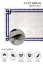 Miras 6810 Gri Mavi - Yumuşak Dokulu Yatak Odası Halısı - Görsel 2