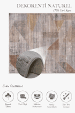 Naturel 1710 Gri Sarı - Asimetrik Desenli Gri Sarı Tasarım Halı - Görsel 2