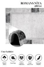 Nita 1201 Gri - Çağdaş Stil Kare Dokulu Salon Halısı - Görsel 2