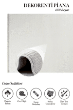 Piana 1101 Beyaz - Ferahlatıcı Beyaz Renkli İnce Dokulu Halı - Görsel 2