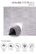 Piana 1105 Gri - Modern Gri Desenli Oturma Odası Halısı - Görsel 2