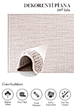 Piana 1107 Taba - Sade ve Natürel Taba Renkli Bohem Halı - Görsel 2