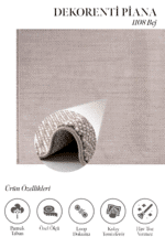 Piana 1108 Bej - Zigzag Desenli Bej Modern Salon Halısı - Görsel 2