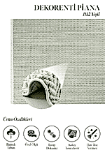 Piana 1112 Yeşil - Zigzag Dokulu Modern Yeşil Halı Modeli - Görsel 2