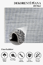 Piana 1113 Mavi - Zigzag Desenli Mavi Oturma Odası Halısı - Görsel 2