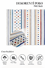 Polo 7801 Multi - Enerjik Görünümlü Modern Desenli Halı - Görsel 2