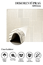 Prag 9201 Krem - Rahatlatıcı Krem Renk ve Dengeli Desen Uyumu - Görsel 2