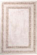 Nita 1203 Bej - Klasik Çerçeveli Bej Oturma Odası Halısı