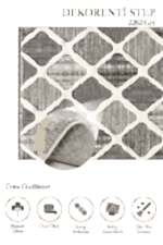 Step 2202 Gri - Göz Alıcı Elmas Motifli Gri Halı - Görsel 2