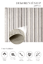 Step 2207 Gri - Modern Boho Stilde Gri Çizgili Halı - Görsel 2