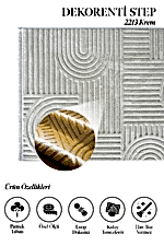 Step 2213 Krem - Kabartmalı Desenli Krem Salon Halısı - Görsel 2