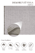 Vega 1453 Gri - Giriş Alanları İçin Kaymaz Tabanlı Yuvarlak Gri Halı - Görsel 2